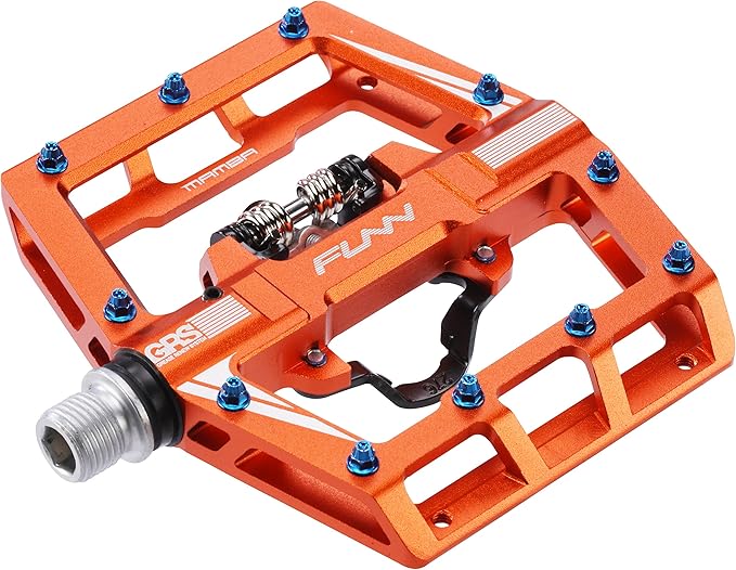 Funn Mamba MTB Clipless Pedals, Single Sided Clip Mountain Bike Pedals, Compatible with SPD Cleats, 9/16-Inch CrMo Axle Bicycle Pedals for MTB/BMX/Gravel Cycling
