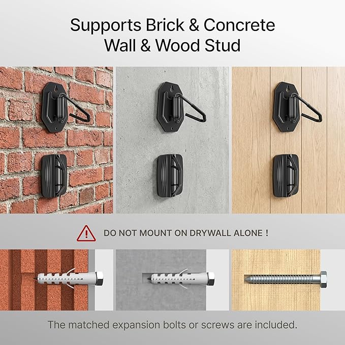 Swivel Bike Wall Mount, Heavy Duty Vertical Bike Rack with Fixed Hooks for Garage Storage, Wall Mounted Bicycle Hangers Holds up to 77 lbs for Indoor, 1 Pack