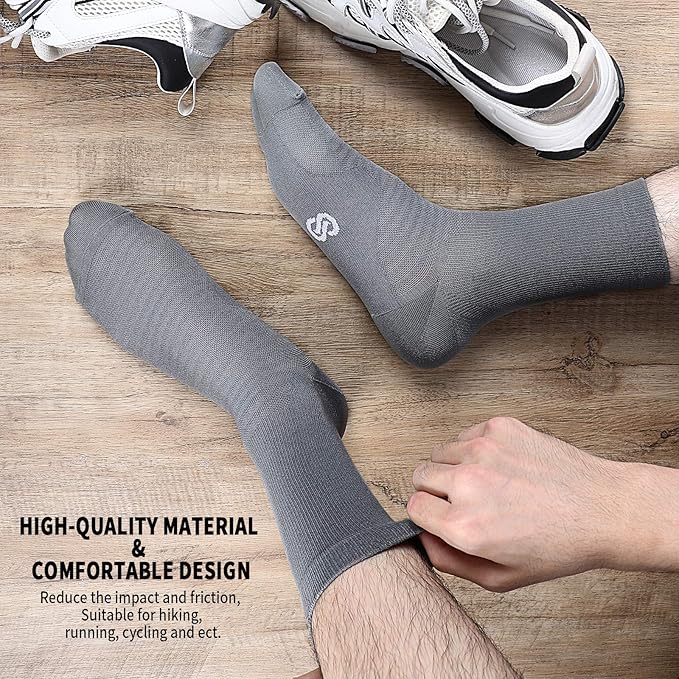 PAPLUS Compression Athletic Crew Socks (6 Pairs) for Men & Women
