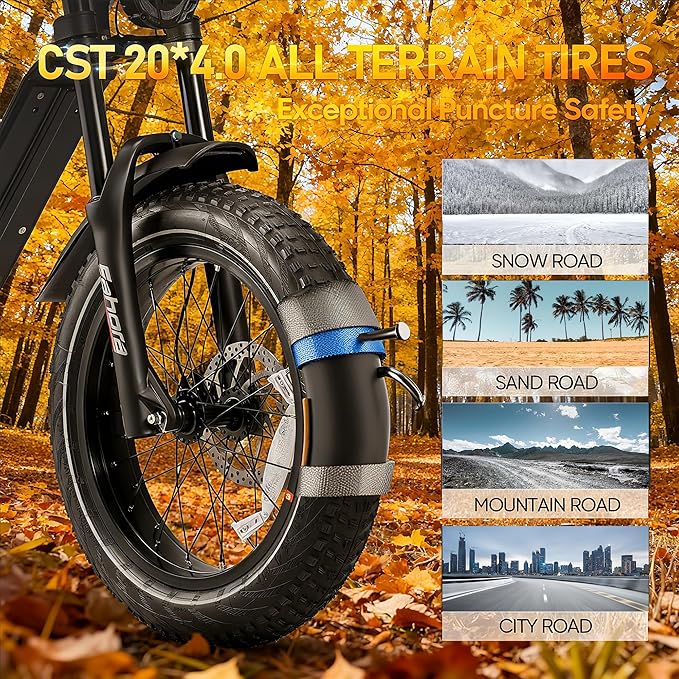 [2026] eAhora Juliet Pro 2 Electric Bike for Adult, 5400W/1200W | Dual Motor | 43Mph/31 Mph | 70Ah/60Ah 200+Miles Long Range | 20 Inch Fat Tire | for Commute | Delivery | Women