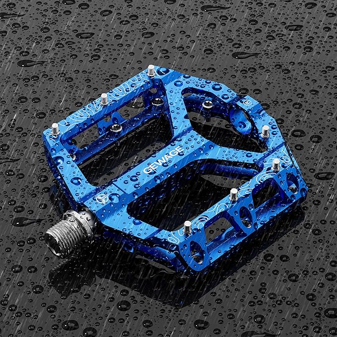 Road/Mountain Bike Pedals -Non-Slip Bicycle Flat Pedals Aluminum 9/16" - 3 Sealed Bearing Lightweight Platform Pedals for Road Mountain BMX MTB Bike