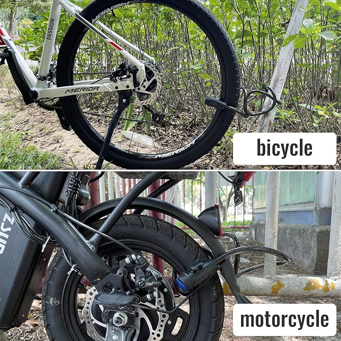 Bike Lock, [4ft/1.2m] Diyife Bike Cable Locks with 2 Keys, Weatherproof Heavy Duty Bicycle Lock Cable Anti-Theft Security Cable with Mounting Bracket for Motorcycle, Scooter, Ebike