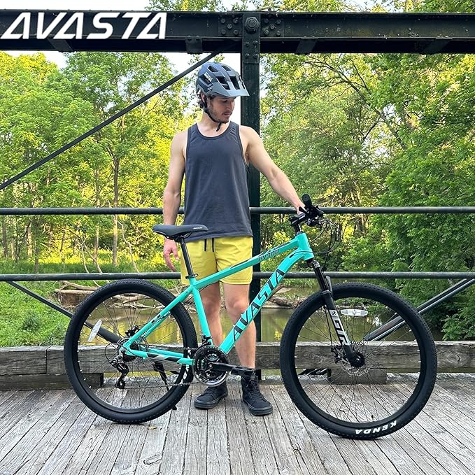 AVASTA AV300 26 27.5 inch Mountain Bike with 21-Speed, Aluminum Frame, Dual Disc Brake, Comfortable Saddle, Multiple Colors