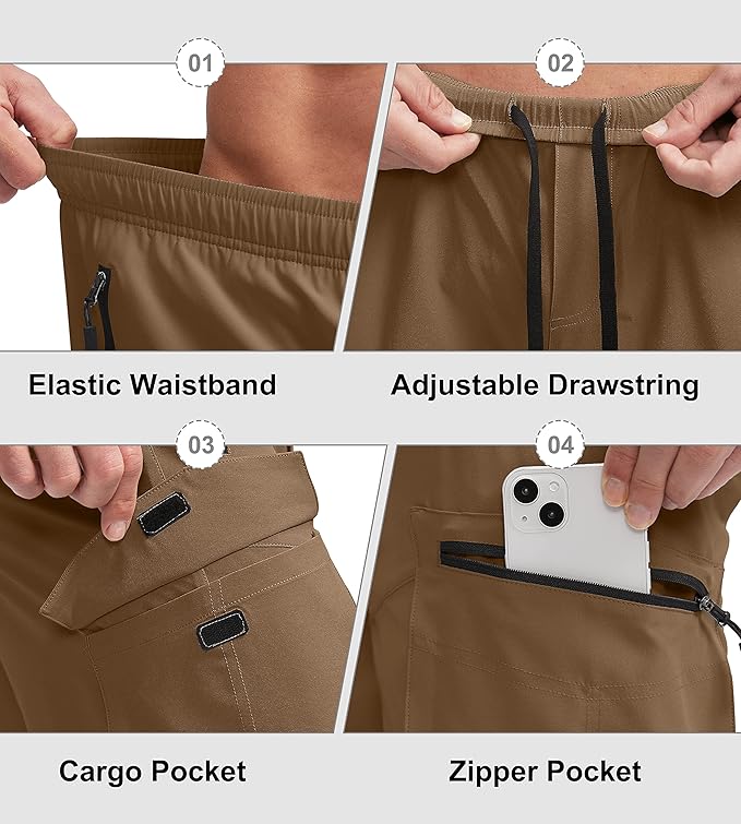 Bikewa Men's Mountain Bike Shorts 3D Padded Loose-fit Biking Riding Cycling Bicycle Biker Shorts Zipper Pockets