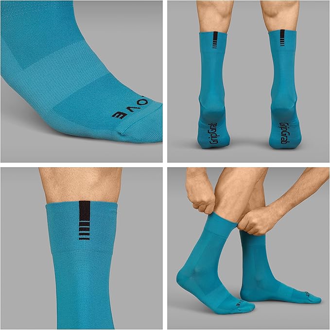 GripGrab Lightweight SL Performance Summer Cycling Socks Eyecatching 2 Lengths Road Mountain Gravel Bike Indoor Biking