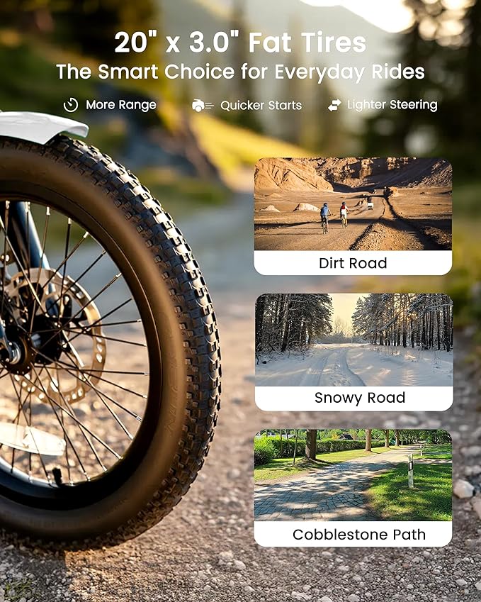 MOONCOOL Electric Trike for Adults, 500W/750W 48V Electric Tricycle for Adults Peak Power 1500W, 20"x3.0" Fat Tire 3 Wheel Electric Bike, Folding Aluminum Adult Tricycle with Removable Battery