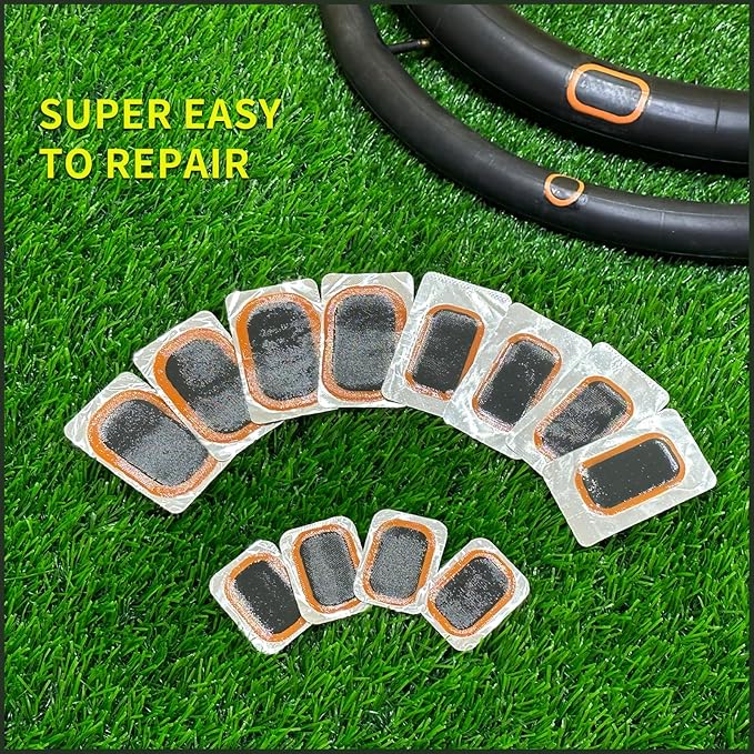 PAX 12 Pcs Inner Tube Patch Refills, 4 Pcs X 24x41mm/ 24x35mm/ 34x52mm. Puncture Flat Tire Repair Patch Kit for Bicycle, Motorcycle, Scooter, BMX, ATVs, River Floating, Inflatable Rubber
