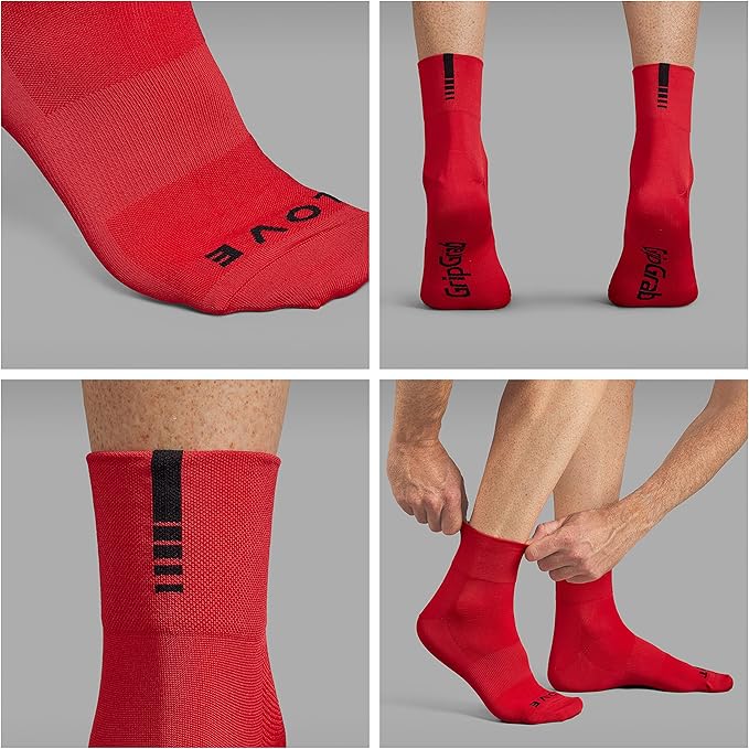 GripGrab Lightweight SL Performance Summer Cycling Socks Eyecatching 2 Lengths Road Mountain Gravel Bike Indoor Biking