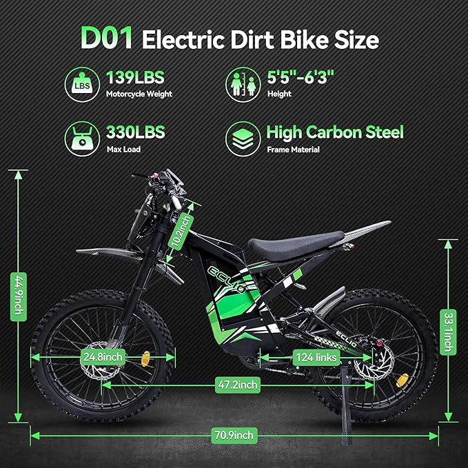 Electric Dirt Bike for Adults, 4000W Peak Motor 40MPH Electric Motorcycle, 48V 32Ah Removable Battery 75Miles Ebike, Fat Tires Off-Road E-Bike with Full Suspension, Hydraulic Brakes