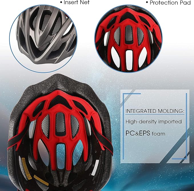 Bike Helmet Men Women, Shinmax Bicycle Helmet with Rear Light and Detachable Visor