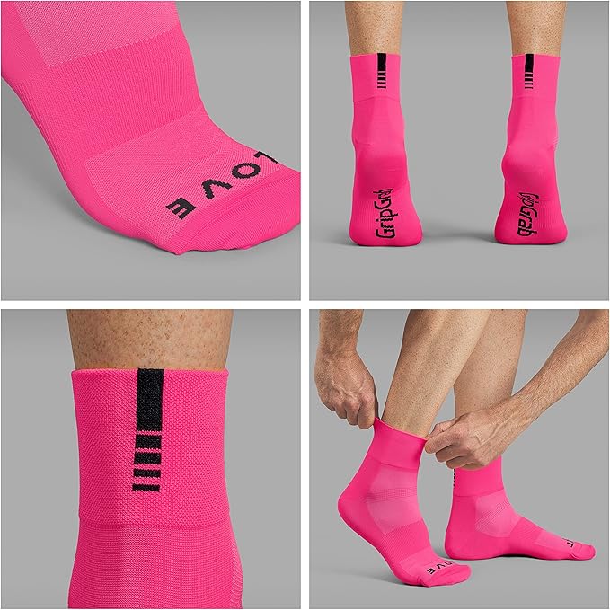 GripGrab Lightweight SL Performance Summer Cycling Socks Eyecatching 2 Lengths Road Mountain Gravel Bike Indoor Biking