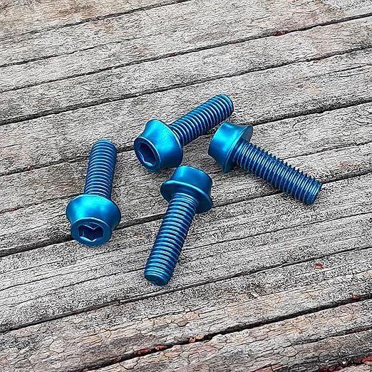 ONIPAX Aluminum Water Bottle Cage Bolts M5 x 16mm Pack of 4 pcs (Blue)