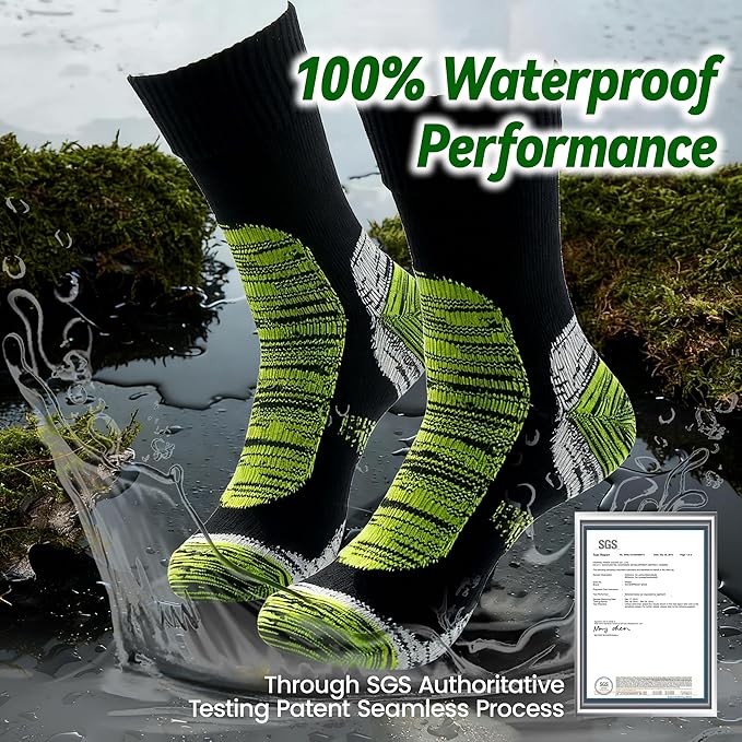 RANDY SUN Waterproof Breathable Socks, [SGS Certified] Unisex Novelty Skiing Trekking Hiking Wading Trail Socks