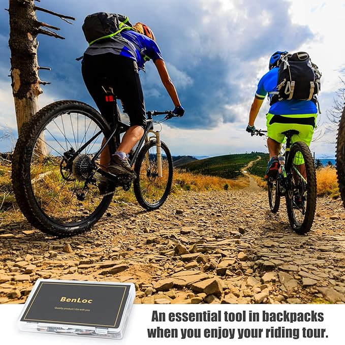 Bike Tire Repair Kit, Bycicle Inner Tube Puncture Patch Kits, Vulcanizing Patches,Glueless Patchs,Lever for Motorcycle BMX Cycling MTB Road Mountain Bicycle