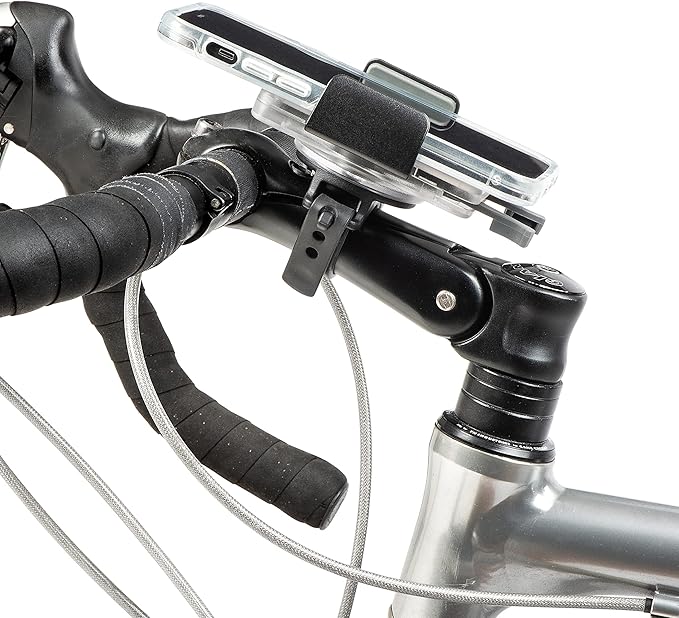 Nite Ize Squeeze Rotating Smartphone Bar Mount, Universal Bike Phone Holder For Bar or Stem, Compatible With iPhone/Galaxy/Edge/Google Pixel and more, Translucent