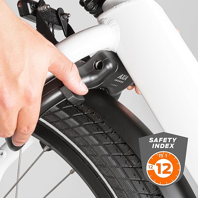 AXA Imenso XL Retractable Ring Lock Bike Lock, Heavy-Duty Anti Theft Frame Lock for Bicycles, Extra-Large Opening for Wide Tires, Key-Operated Security for Electric Bikes and City Bikes