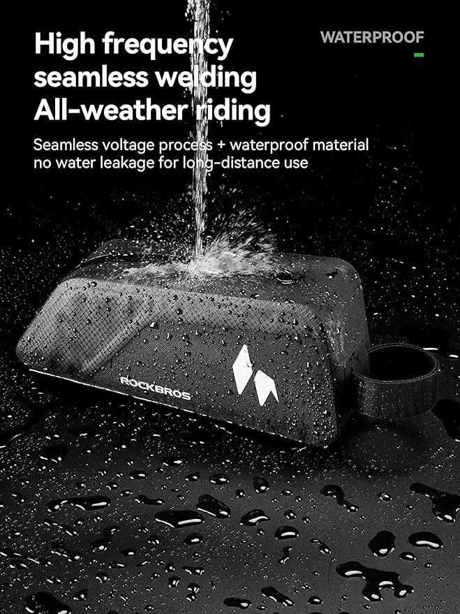 ROCKBROS Top Tube Bike Frame Bag Waterproof Stable & Complete Set 1L Bicycle Storage Front Bag E-Bike Accessories for Women Men Cycling Fits for Outdoor Long Journey MBT Mountain Road Bike Gear Black