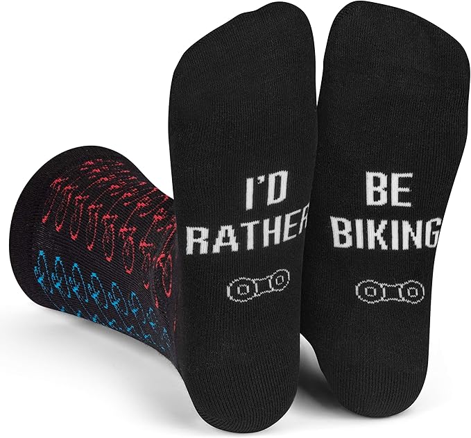 Lavley Bike Socks - Gifts for cyclists and mountain bikers - Fun holiday or birthday gift - Great stocking stuffer