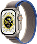 Apple Watch Ultra [GPS + Cellular 49mm] Titanium Case with Blue/Gray Trail Loop, S/M (Renewed)