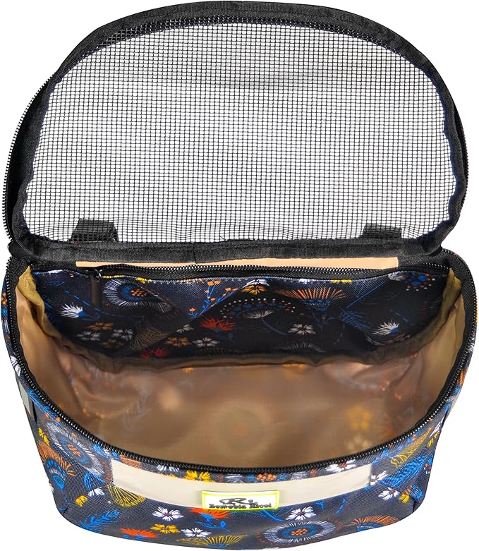 Kids Bike Basket,Durable Front Frame Bicycle & Scooter Basket Bag,Waterproof Fabric Bicycle Handlebar Bag for Boys, Girls, Toddlers with Zipper Mesh Lip (Dark Blue Flower)