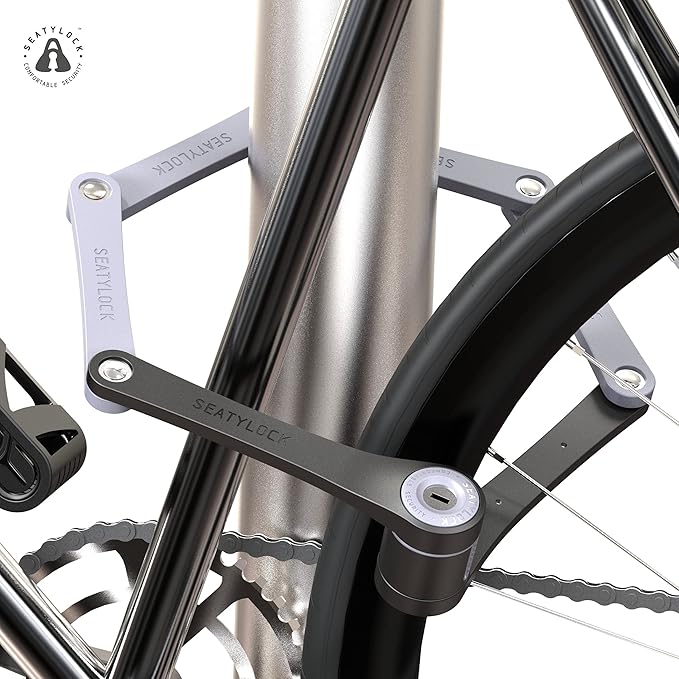 Seatylock FoldyLock Compact Folding Bike Lock - Award Winning Patented Lightweight High Security Bicycle Lock - Heavy Duty Anti Theft Smart Secure Guard with Keys & Case for Bikes or Scooters