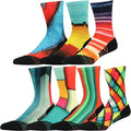 HUSO Cycling Socks for Men Women, Novelty Bike Socks Fun Running Basketball Athletic Crew Socks 3, 4, 7 Pairs