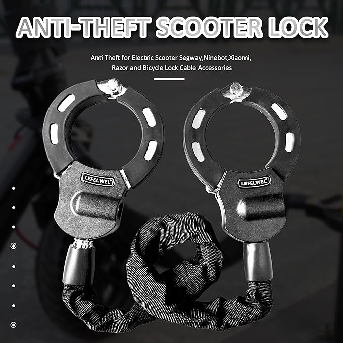 Electric Scooter Locks Anti Theft，Bike Chain Lock with Bag，Best Lock for Electric Scooter Xiaomi Segway Accessories