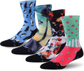 HUSO Hiking Socks Men Women Fashion Novelty Digital Printing Sports Crew Socks 3, 4 Pairs