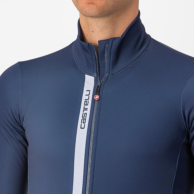 CASTELLI Men's Entrata Thermal Jersey, Long Sleeve Zip Up Fleece Insulated Base Layer for Winter Road Cycling I Gravel Biking