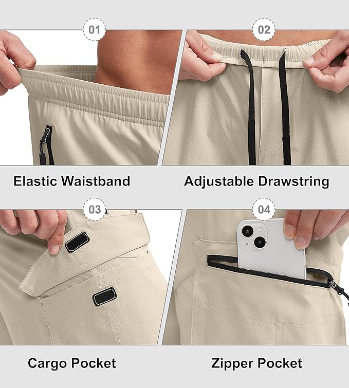 Bikewa Men's Mountain Bike Shorts 3D Padded Loose-fit Biking Riding Cycling Bicycle Biker Shorts Zipper Pockets