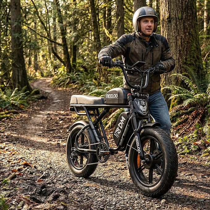 3000W Peak 32AH Electric Bike Dual Motor, 56KM/H EBike for Adult Teen 100-200KM, 20'x4.0'' Fat Tire Dual Motor Electric Dirt Bike Multiple Suspension & Hydraulic Brake Commuter Off-Road E-Bike