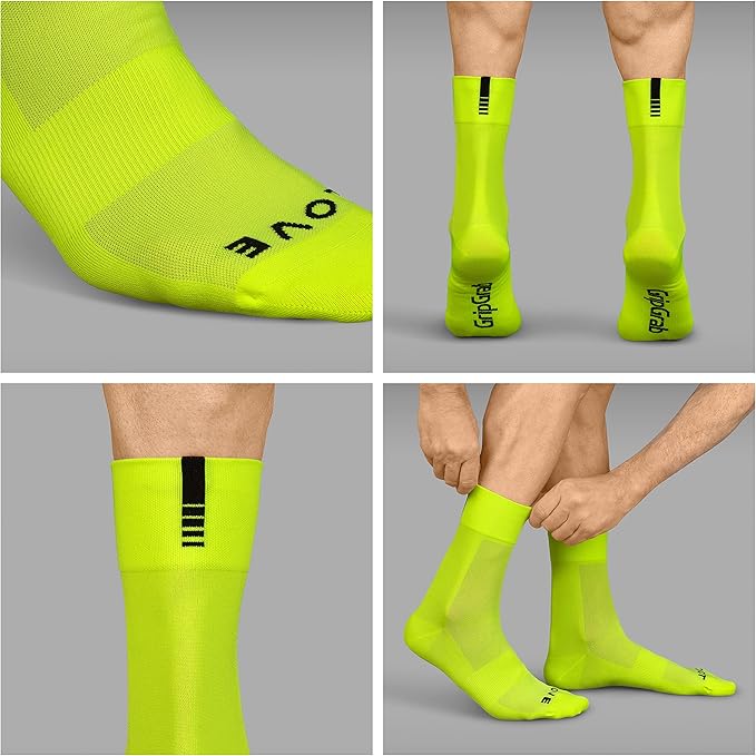 GripGrab Lightweight SL Performance Summer Cycling Socks Eyecatching 2 Lengths Road Mountain Gravel Bike Indoor Biking