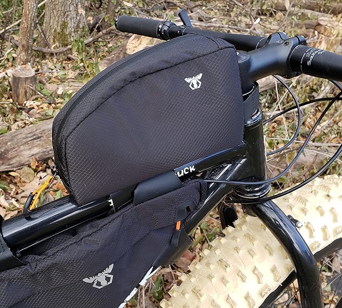 Bike Top Tube Bag | Fuel-Tank Style Bike Packing Bag with Easy 1 Hand Zipper Access