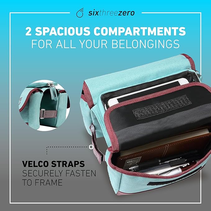 sixthreezero Frame Mount Bike Bag, Waterproof Universal Bicycle Pouch, Double Sided Cargo Storage Bags for Top Tube with Phone Holder