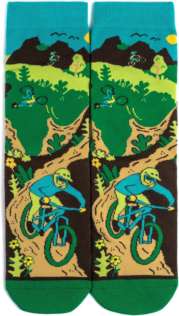 Lavley Bike Socks - Gifts for cyclists and mountain bikers - Fun holiday or birthday gift - Great stocking stuffer