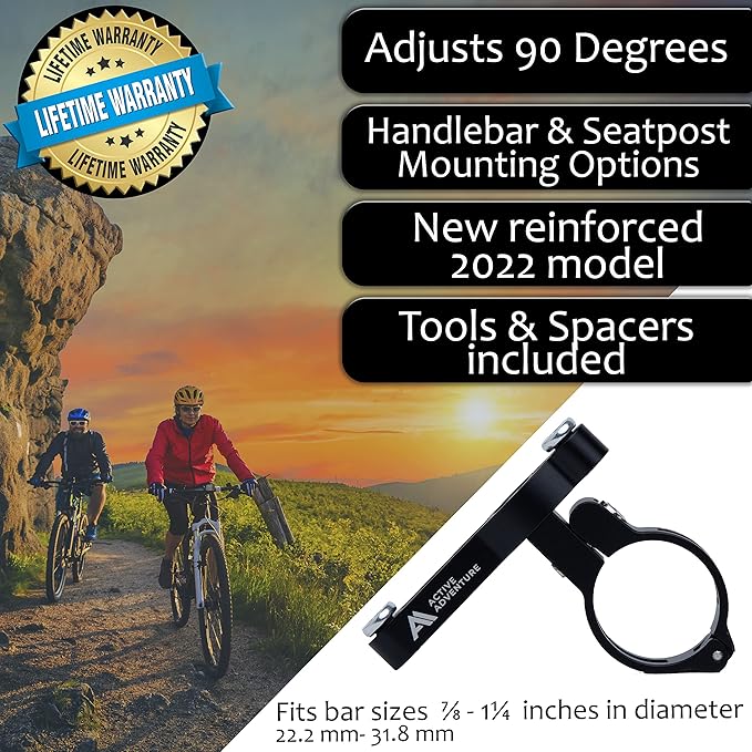 Bike Seat Post Mount Bottle Holder Adapter - Universal Water Bottle Cage for MTB, Road, Kids, Beach Cruiser Bikes