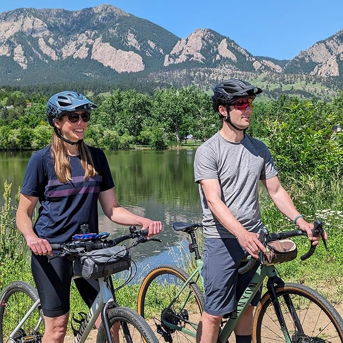 Handlebar Bag (Black & Red) | 2 Liter Capacity | Spacious Bike Bag w/ 2 Extra Long Buckle Straps & 1 Hook-and-Loop Strap | Water Resistant Front Basket | Bike Accessories | Made in USA
