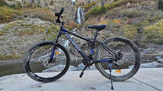 Ecarpat 24/26/27.5 Inch Mountain Bike, Full/Front Suspension Mens Boys Mountain Bike with 21 Speed Steel Frame and Dual Disc Brakes, Adult Sport Bicycle for Trail City Road, Gift Choice