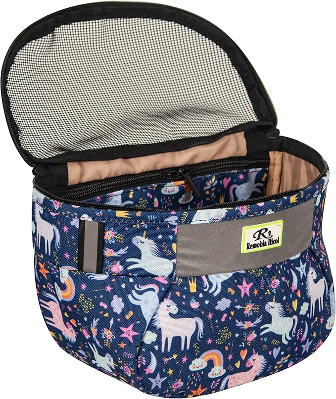 Kids Bike Basket,Durable Front Frame Bicycle & Scooter Basket Bag,Waterproof Fabric Bicycle Handlebar Bag for Boys, Girls, Toddlers with Zipper Mesh Lip (Unicorn)