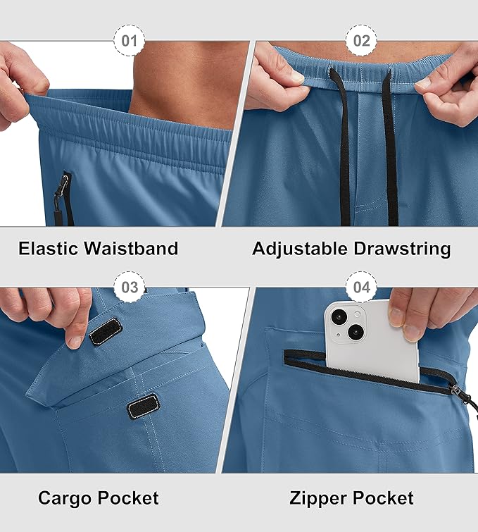 Bikewa Men's Mountain Bike Shorts 3D Padded Loose-fit Biking Riding Cycling Bicycle Biker Shorts Zipper Pockets