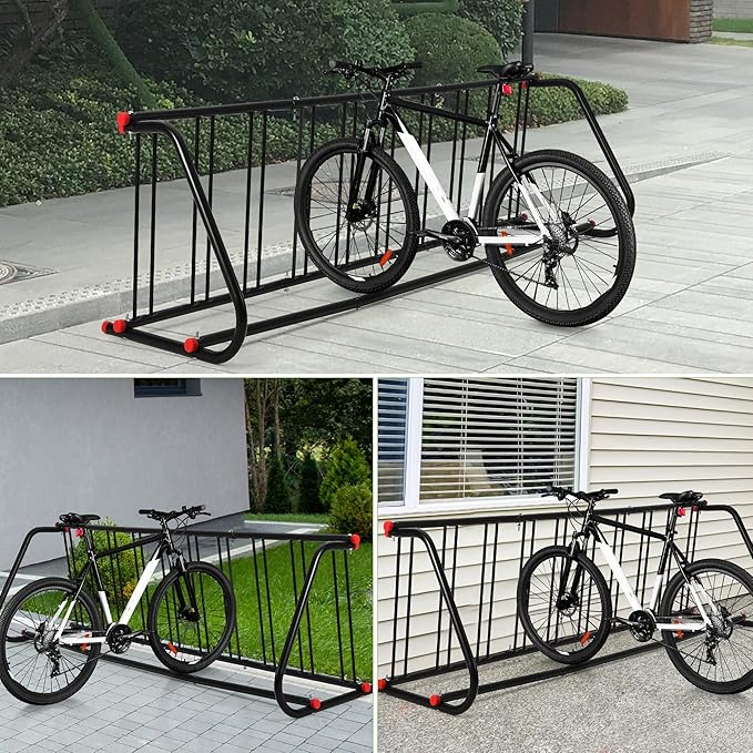 Commercial Grid Bike Rack, Single Sided Bike Rack Stand Ground, 10-Bike Capacity Bicycle Storage Stand, Power Coated Steel Floor Parking Stand for Garages, Stores, Schools and Universities