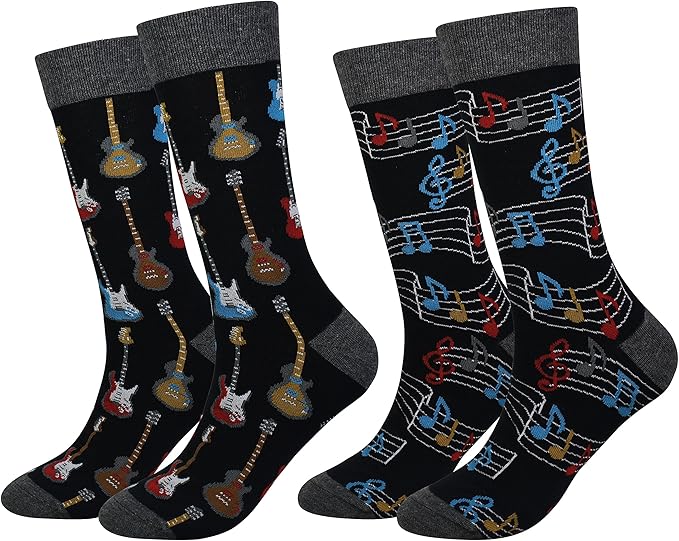 Cansok Men's 2/4 Packs Fun Crazy Novelty Dress Crew Socks