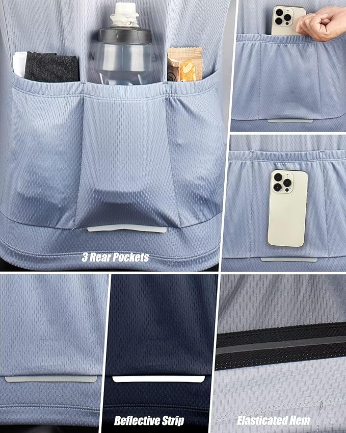 ROTTO Cycling Jersey Mens Bike Shirt Short Sleeve Gradient Color Series