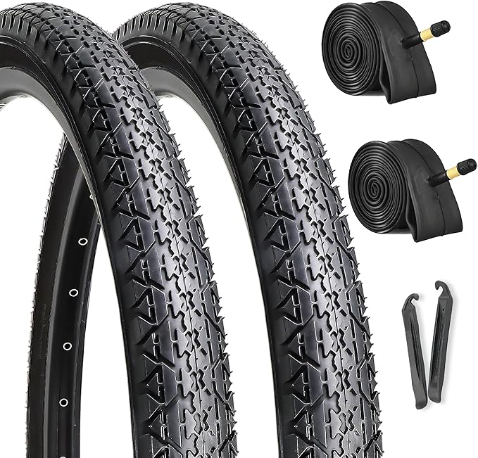 Hycline 26x2.125 Cruiser Bike Tires Set: 2-Pack 26-inch Premium Butyl Rubber High-Performance Folding Replacement Bicycle Tires for Beach Cruiser and Urban Commuting Bicycle