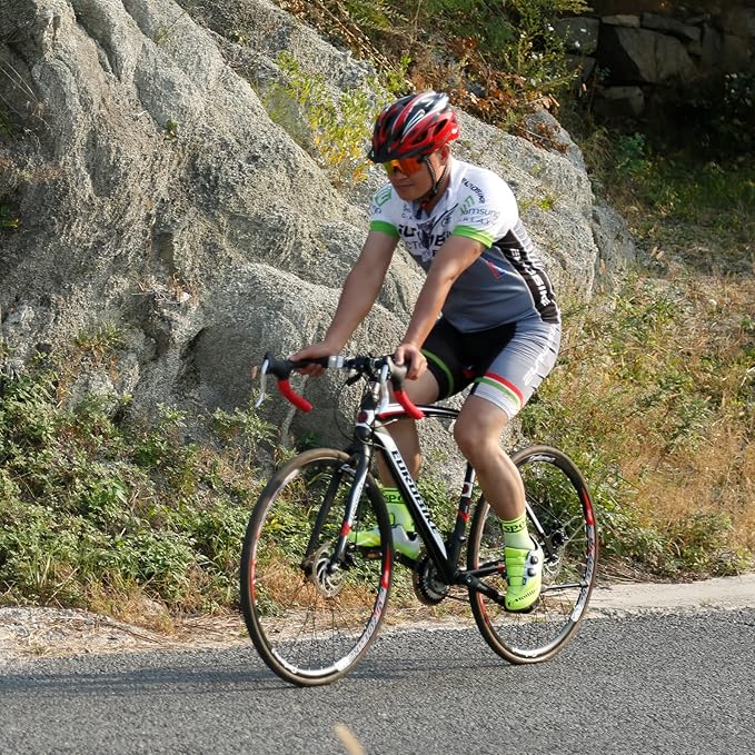EUROBIKE Road Bike,49 /54cm Frame Road Bicycle for Men and Women,21 Speed Adult Bike,Disc Brake 700C Bike,Blackwhite