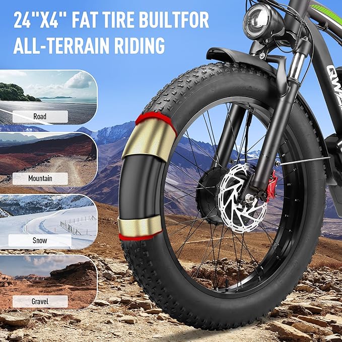 Peak 8000W Max Output Dual Motor Ebike Fast 47MPH 58V 36AH Battery Electric Bike for Adults 105 Miles Long Range 24 Inch Fat Tire Commuter Electric Bicycle for Men Women