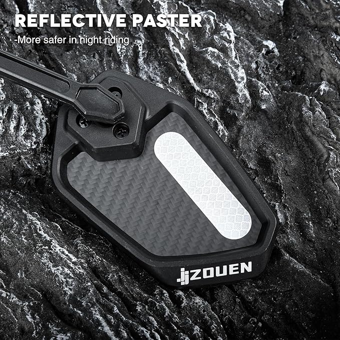 Bike Mirror Handlebar Mount, Scratch Resistant Convex Glass, Carbon Fiber Housing, Rotatable Bicycle Rear View Mirrors, Bike Rearview Mirror for MTB, E-bike, Bike Accessories, Fit 20-23mm