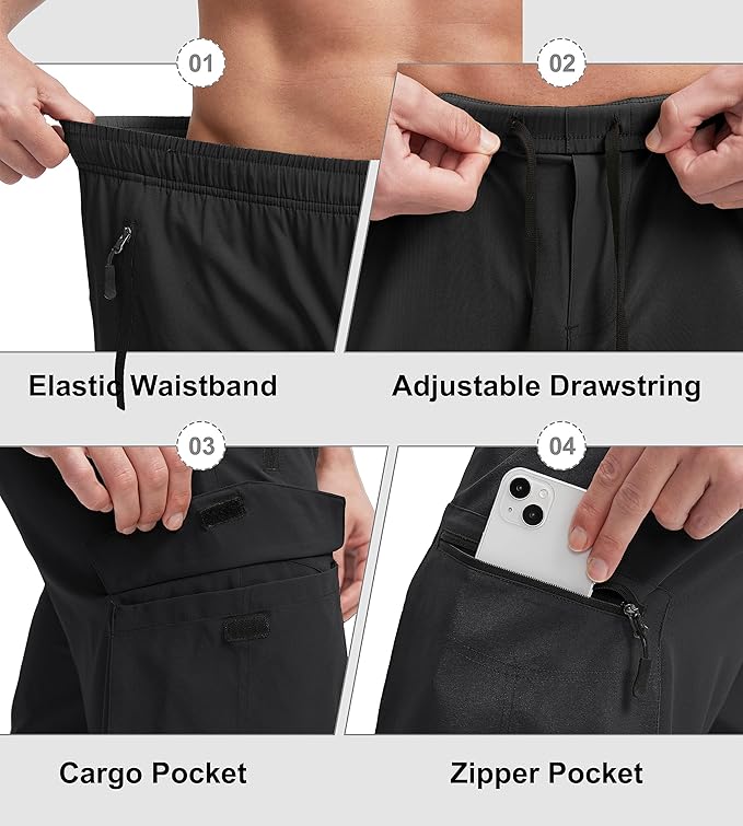 Bikewa Men's Mountain Bike Shorts 3D Padded Loose-fit Biking Riding Cycling Bicycle Biker Shorts Zipper Pockets
