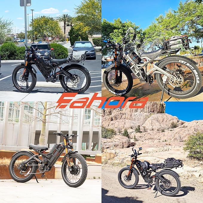 eAhora 2026 Romeo Pro3/2 50/46Mph Ebike 5600/4000W Dual Motor 200+Miles Electric Bike for Adults, 52V/70Ah 60V/80Ah Long Range 26 * 4.0" Fat Tire Full Suspension Electric Mountain Bike