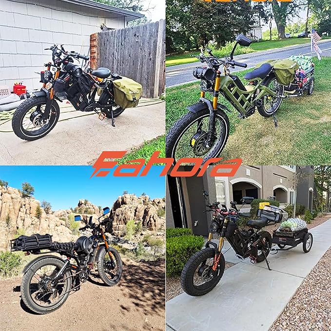 eAhora 2026 Romeo Pro3/2 50/46Mph Ebike 5600/4000W Dual Motor 200+Miles Electric Bike for Adults, 52V/70Ah 60V/80Ah Long Range 26 * 4.0" Fat Tire Full Suspension Electric Mountain Bike